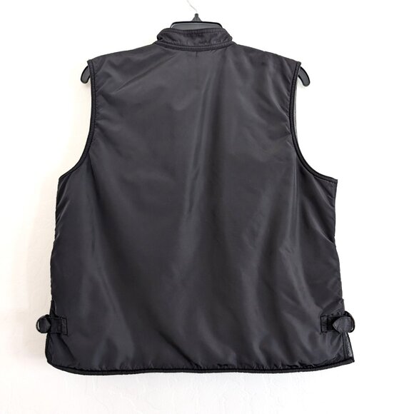 LAUREN RL Vest Men's M Black Outdoor Vintage Utility Nylon Corduroy Collar Zip - Picture 6 of 16